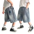 thumbnail image 7 of Lullu Boys Summer Casual Denim Shorts Kids Elastic Waist Loose Fit Jean Shorts, Sizes 5-16, 7 of 7
