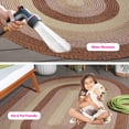 thumbnail image 3 of SAFAVIEH Braided Jarrod Geometric Machine Washable Reversible Area Rug, Dark Brown/Light Green, 8' x 10' Oval, 3 of 20