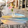thumbnail image 6 of Ocean Sunset Round Tablecloth for 36-44 Inch Tables,Fitted Table Cover with Elastic Edge,Beach Blue Sky Coastal Seashore Summer Waterproof Outdoor Table Cloth Protector for Patio Garden Dinner Picnic, 6 of 9