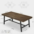 thumbnail image 2 of Industrial Dining Table with Sturdy Metal Frame, Wooden Kitchen Table with Rustic Finish for 6-8 People, 2 of 16