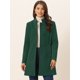 thumbnail image 3 of Abrigo de Invierno Elegante Allegra K Abrigo Largo de Un Solo Pecho con Cuello Alto Verde Oscuro XS, 3 of 6
