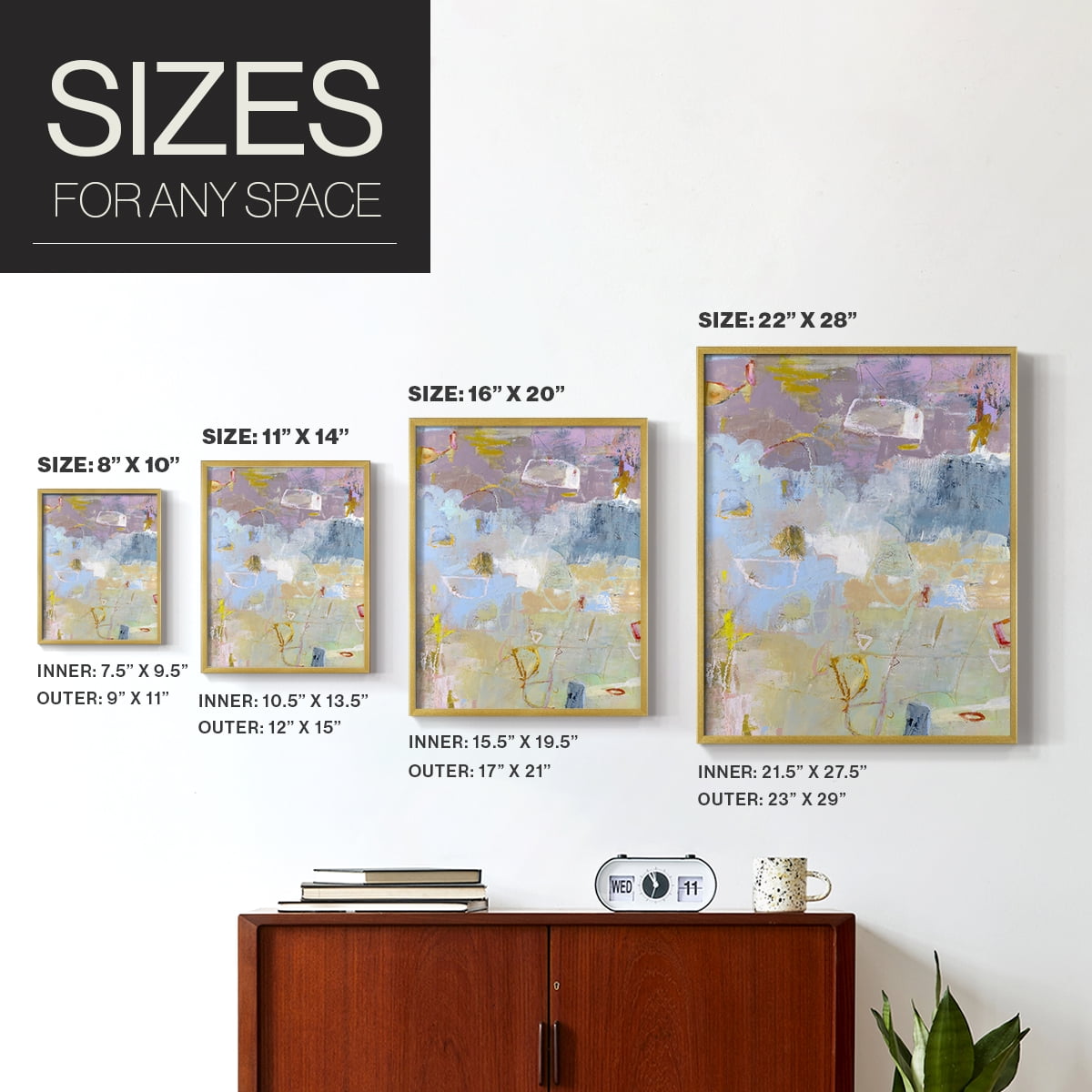 Whilst I Framed Print in Gold Solid Wood 16 x 20 Framed Print