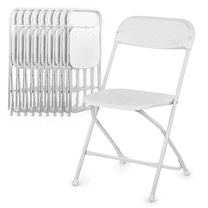 Magshion 10pcs Stackable Foldable Chair, Commercial Seat with Steel Frame, for Events Dining Wedding Party Picnic, White