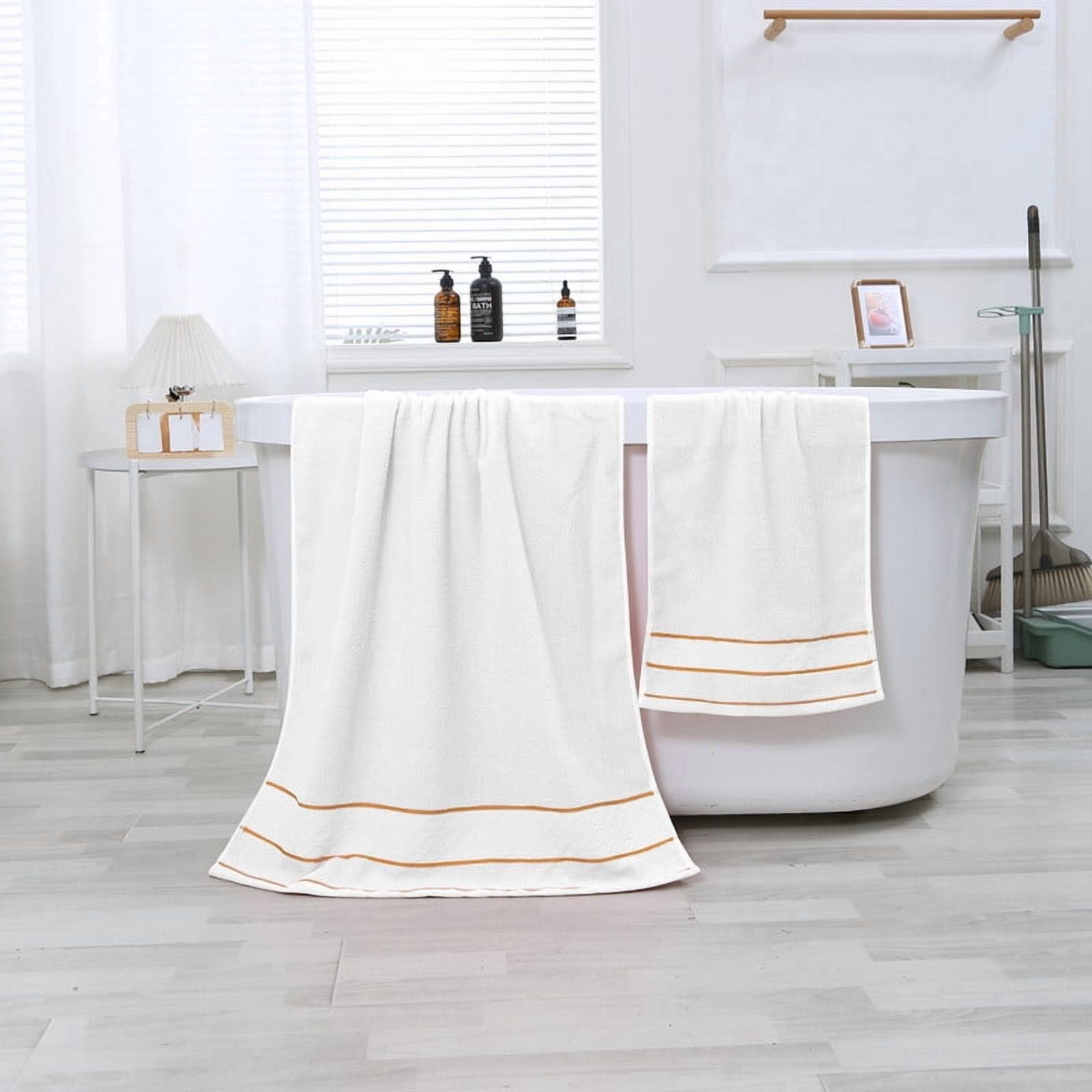JML White Bath Towel Set of 8 Pieces - Cotton Blend Highly Absorbent Towels for Bathroom, 2 Soft Bath Towels, 2 Hand Towels, 4 Washcloths