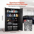 thumbnail image 3 of Metal Storage Cabinet, Lockable Steel Garage Cabinet with Adjustable Shelves, Magnetic Doors, Keys, Tool Storage for Pantry, Warehouse, Basement, Laundry, Office, Black, 3 of 4
