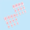 thumbnail image 4 of Presiona Nails WAFOLOZE, diseño cuadrado, rosa a blanco, degradado, 4 of 6