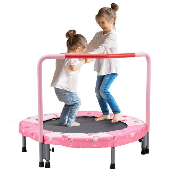 VEVOR 36" Kids Trampoline, 3FT Indoor Outdoor Trampoline, Foldable Mini Trampoline with Handle, Rebounder Trampoline for Toddlers, Birthday Gift for 3  Years Children, Boys Girls for Fun, Red