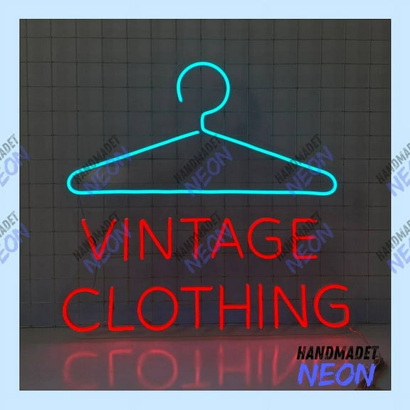 Handmadetneonsign Vintage Clothing Neon Sign, Fitting Rooms Neon Light, Fashion Shop Led Light, Store Wall Decor 90468