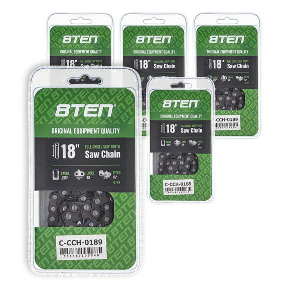 Full Chisel Skip Tooth Chainsaw Chain 18 inch .050 3/8 68DL for Husqvarna 5 Pack 810-CCC2301H