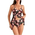 thumbnail image 2 of Wycnly Womens Swimsuits Tankini for Women Tankini Two Piece Swimsuits Summer Beach Floral Print Spaghetti Strap High Waist Bathing Suits Tankini, 2 of 7