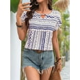 thumbnail image 4 of Women'S Tops Summer Short Sleeve Shirts Dressy Casual Blouses for Women White M, 4 of 7