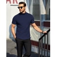 thumbnail image 2 of COOFANDY Mens Mock Turtleneck Sweater Short Sleeve Ribbed Knit Turtleneck Slim Fit Casual Sweater Soft, 2 of 5