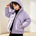 thumbnail image 5 of NORO ARK Kids Coat Hooded Quilted Winter Jacket (5-15 Years) Warm Polyester Coat Purple Size 14, 5 of 6