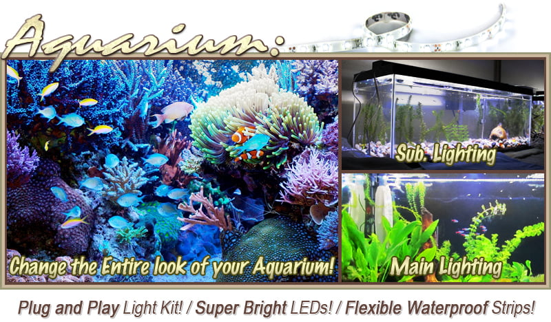 Biltek 6 Ft Warm White Aquarium Saler Led Strip Lighting Complete Package Kit Lamp Light Diy Main Sub Fresh Water Salt Tank Resistant 3528 Smd Flexible - Diy Reef Led Strip