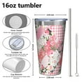thumbnail image 4 of 16oz Tumblers Pioneer Flower Stainless Steel Vacuum Insulated Double Wall Travel Tumbler Cups Mug with Lid and Straw,Cleaning Brush for Coffee,Tea, 4 of 4