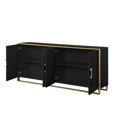 thumbnail image 3 of Posh Living Haukea 2-Shelve Modern Wood & Stainless Steel Sideboard in Black, 3 of 7
