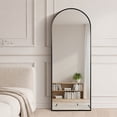 thumbnail image 4 of Hometrends Aluminum Curb Full Length Leaner Framed Mirror,22x58in., Arched Top, Black,  With Frame. Hang or Lean on Wall, 4 of 5