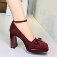 thumbnail image 2 of Women's Pumps High Heel 9CM Ankle Strap Platform Fashion Bowknot Shoes, 2 of 5