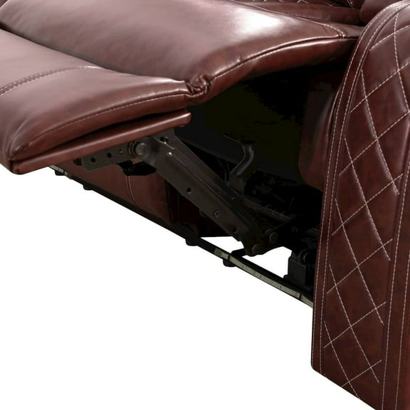 FUOROLA Max Power Recliner Living Room Loveseat with LED Brown