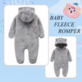 thumbnail image 2 of Mono de forro polar con capucha y orejas de oso para bebés CHAOJIESI, 9-12 M, gris, 2 of 6