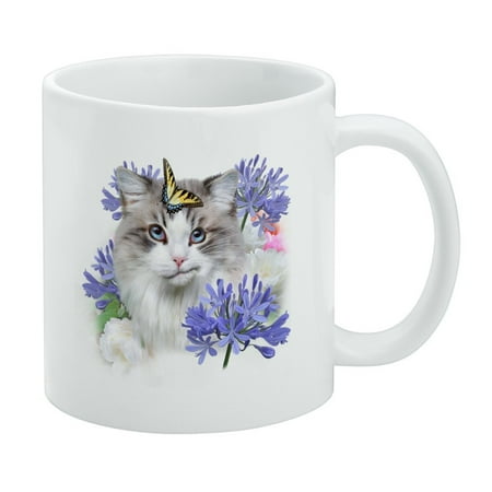 

Cat Butterfly Selfie White Mug