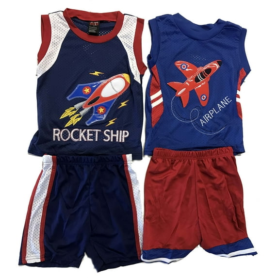 At The Buzzer Two Piece Short Set (Pack of 2) (Blue / Navy, 18 Months)