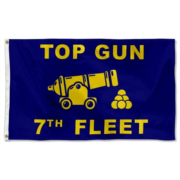 Cayyon 7th Fleet Top Gun Flag 3x5Feet Military Banner with 2 Brass Grommets