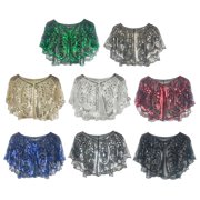 Aellinatey Women's Glittering Shawl Sequins Bridal Shawl Fringed Evening Wrap Shawls