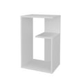 thumbnail image 4 of Modern White Side Table with Open Storage & 2 Shelves – Stylish Space-Saving Furniture for Living Rooms and Home Offices, 4 of 7