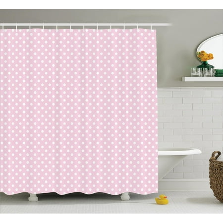 Polka Dots Home Decor Shower Curtain Set Tiny Little Retro Polka Dots Home Decor Shower Curtain Set Tiny Little Retro Vintage Style Bridal