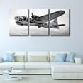 thumbnail image 2 of Large 3 Piece Canvas Wall Art Airplane Pictures Black and White Aircraft Art Painting Modern Home Decor Print for Home Living Room Dining Room Office Stretched and Framed Ready to Hang 60"Wx28"H, 2 of 5