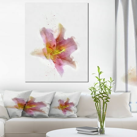 Watercolor Pink Lily Flower Sketch Floral Canvas Art Print Walmart Canada