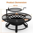 thumbnail image 3 of BALI OUTDOORS 40 inch Fire Pit with Poker, Wood Burning Fire Pit Patio for Outside with Grill, 3 of 9