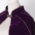 thumbnail image 3 of ZQUUVOU Men's Cloak Medieval Renaissance Cloak Gothic Cloak Stand Collar Deluxe Velvet Gold Trim Cape for Adult Purple, 3 of 4