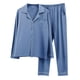 thumbnail image 1 of Conjuntos de Pijama Para Hombre, Ropa de Dormir de Manga Larga, Cárdigan Informal Liso, Ropa de Dormir, Tops Y Pantalones, Traje de Cobertura Odeerbi  ODB120323, 1 of 3