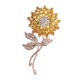 thumbnail image 1 of Broches de girasol para mujer, moda de Austria, diamantes de imitación de cristal, broches de flores doradas elegantes, flores de sol brillantes, 4 Uds., 1 of 4