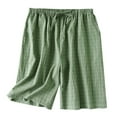 thumbnail image 2 of Kureaily Mens Home Clothes Home Pants Washable Cotton Pajamas Pants Pure Cotton Thin Japanese Plaid Home Pants In Spring And Autumn And Summer Loose Home Plus Size Soft Lightweight Sleep Sets, 2 of 5