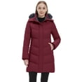 thumbnail image 3 of Wantdo Women's Recycled Winter Coat Waterproof Winter Jacket Faux Fur Hooded Puffer Coat Wine Red S, 3 of 9