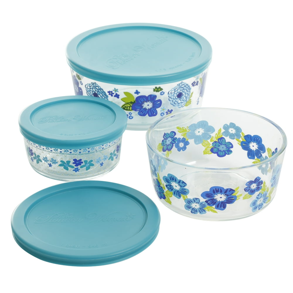 The Pioneer Woman Dazzling Dahlias 6Piece Storage Containers Walmart