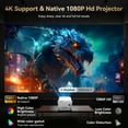 thumbnail image 3 of Blackview Huidun PT10 Smart Projector,Portable 1080P FHD Mini Projector with WiFi 6 & Bluetooth,Auto Focus & Keystone Correction,4K Supported Home Theater Movie Projector for Bedroom,Outdoor & Gaming, 3 of 14