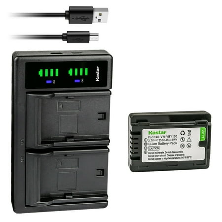 Kastar 1-Pack Battery and LTD2 USB Charger Compatible with Panasonic VW-VBY100 Battery Panasonic HC-V110 HC-V110G HC-V110GK HC-V110K HC-V110P HC-V110P-K HC-V130 HC-V130K HC-V201 HC-V201K Cameras