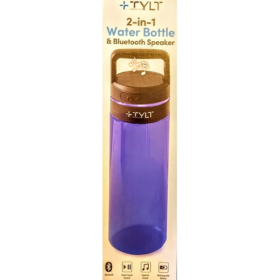 TYLT 2-in-1 Water Bottle & Bluetooth Speaker, BLUE , Single Piece
