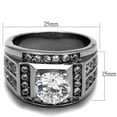 thumbnail image 2 of Luxe Jewelry Designs Men's High Polished Stainless Steel Ring with Cubic Zirconia - Size 8, 2 of 4