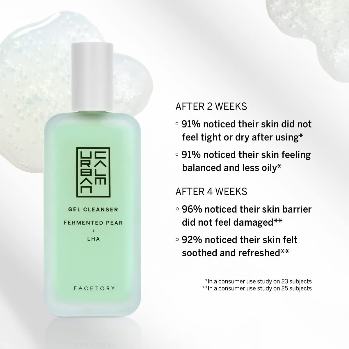 Urban Calm Hydrating Facial Cleanser Gel with Fermented Pear & LHA, Gentle Face Wash & Makeup Remover for Sensitive Skin 4 Fl Oz