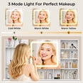 thumbnail image 5 of Ktaxon Large 47.2" Makeup Vanity with 3 Color Lights, Vanity Desk with USB Charging Station, Vanity Makeup Table with Visible Drawers, Hidden and Open Storage Shelves, White, 5 of 11
