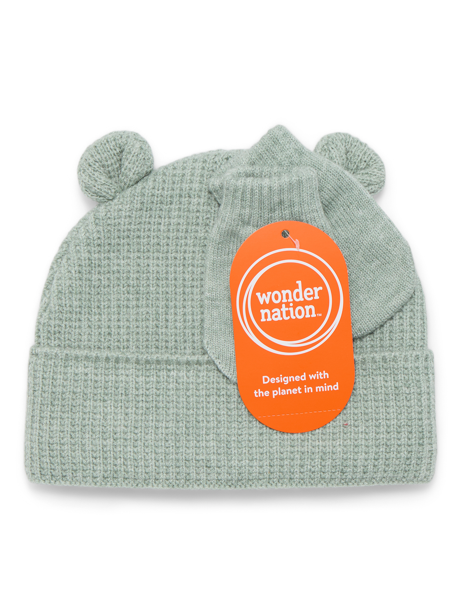 Wonder Nation Baby Beanie and Mitten Set
