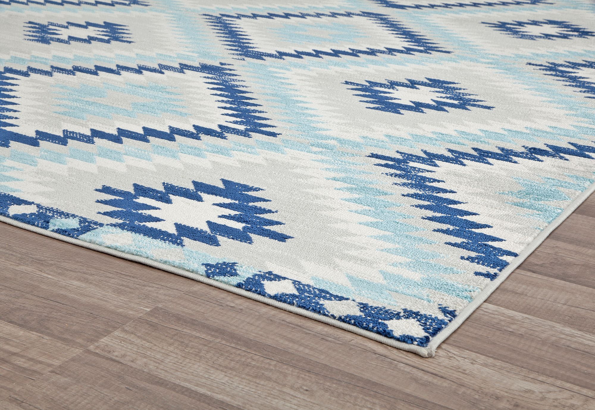 Soleil BR30I Ice Blue Tribal Moroccan blue Area Rug, 2'x8'