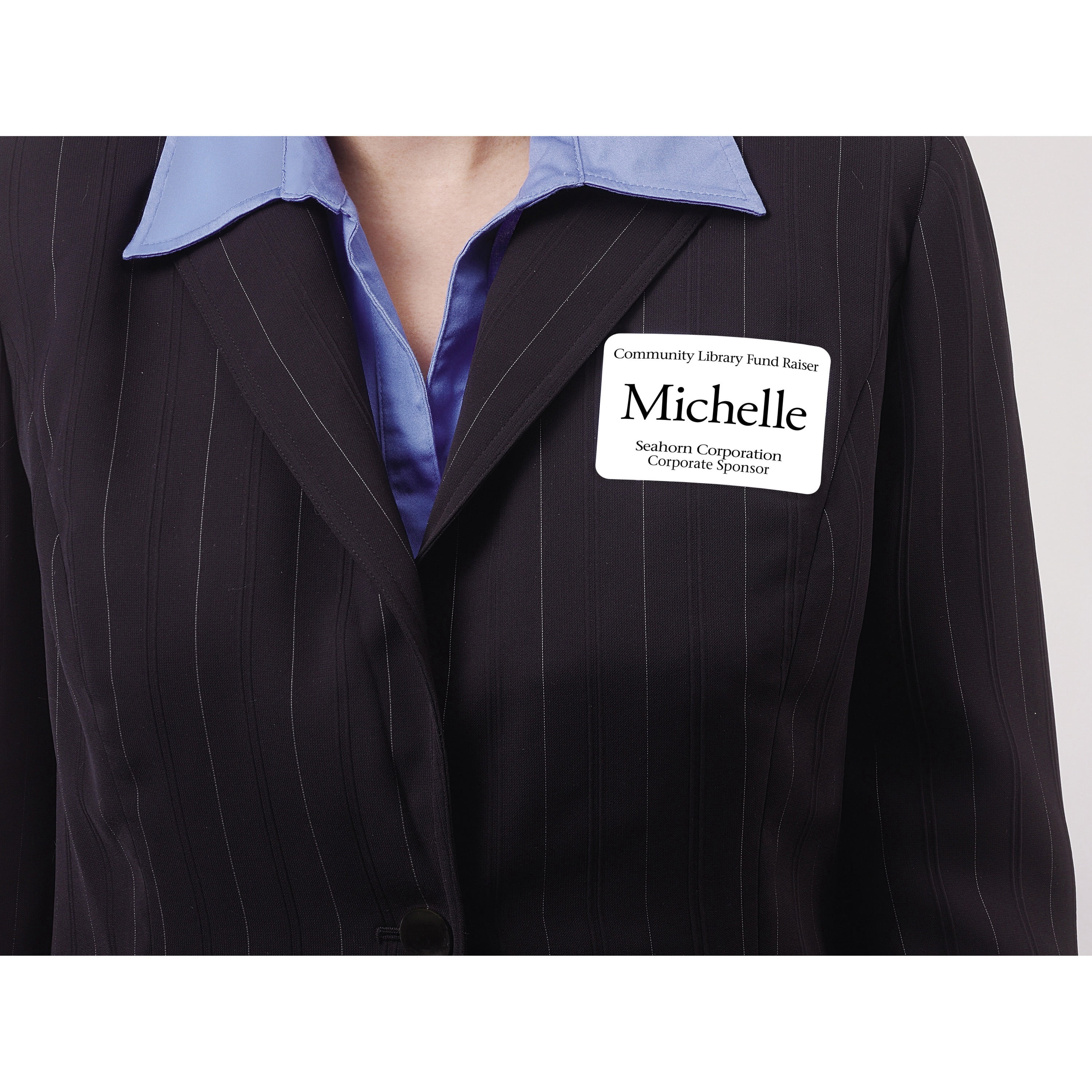 Avery&reg; Adhesive Name Badges - Removable Adhesive - Rectangle - Laser, - White - Film - 8 / Sheet - 10 Total Sheets - 80 Total Label(s) - 5 / Carton