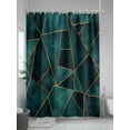 thumbnail image 5 of Geometric Pattern Shower Curtain, Dark Green Triangle Collage Art Waterproof Shower Curtain Set with 12 Hooks Lightweight Washable Fabric Shower Curtains for Bathroom 72x78 Inches, 5 of 6