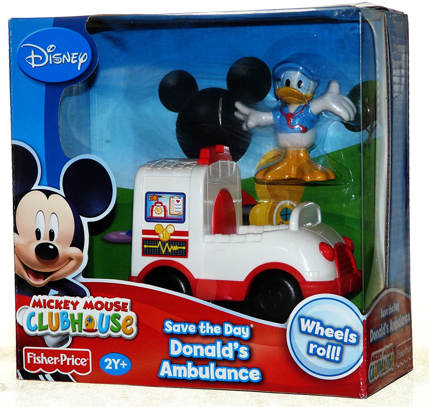 DISNEY MICKEY MOUSE CLUBHOUSE,DONALD DUCK'S AMBULANCE,FIGURE & VEHICLE,2+,NEW
